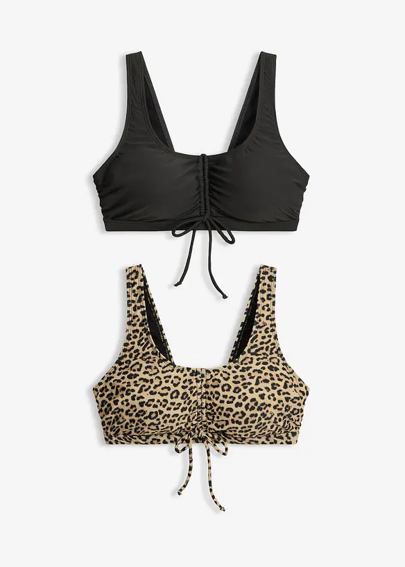 Bustier-Bikinioberteil mit Bindeb&auml;ndern (2er Pack), bonprix
