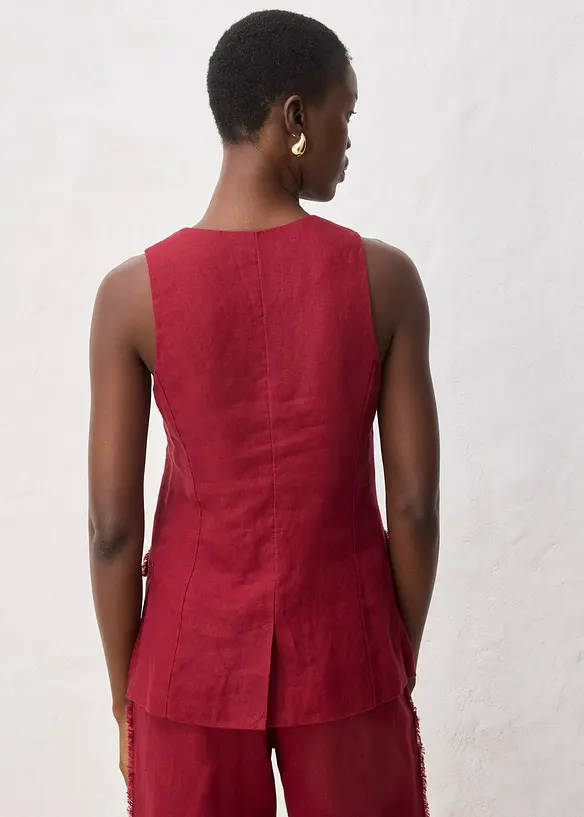 Veste de costume sans manches 100% lin, bonprix