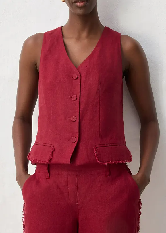 Pantalon large en lin, bonprix