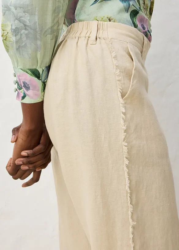 Leinenhose mit weitem Bein, bonprix