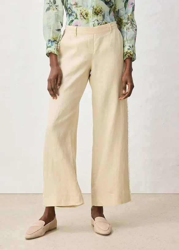 Leinenhose mit weitem Bein, bonprix