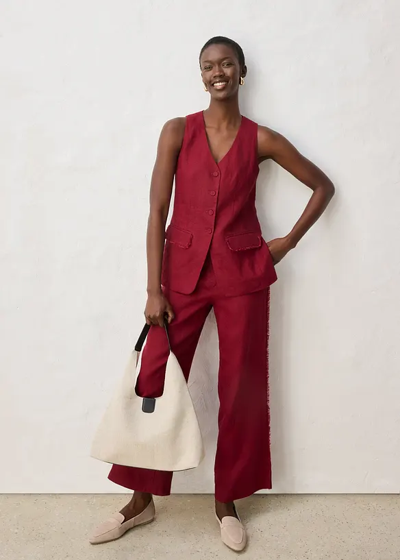 Veste de costume sans manches 100% lin, bonprix