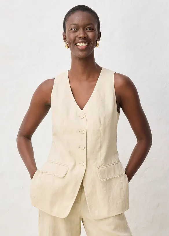 Anzugweste aus reinem Leinen, bonprix