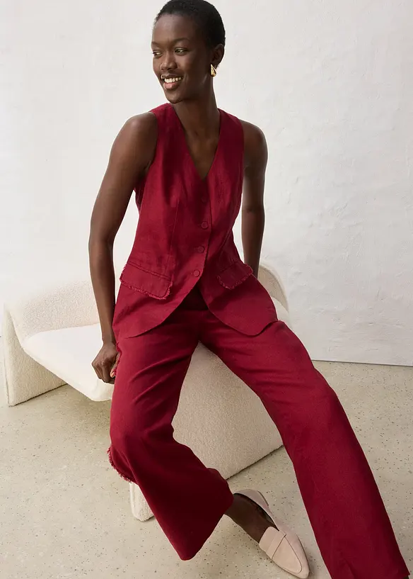 Veste de costume sans manches 100% lin, bonprix