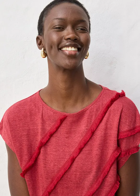 Shirt aus reinem Leinen mit Applikation, bonprix