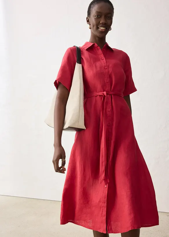 Blusenkleid aus reinem Leinen, bonprix