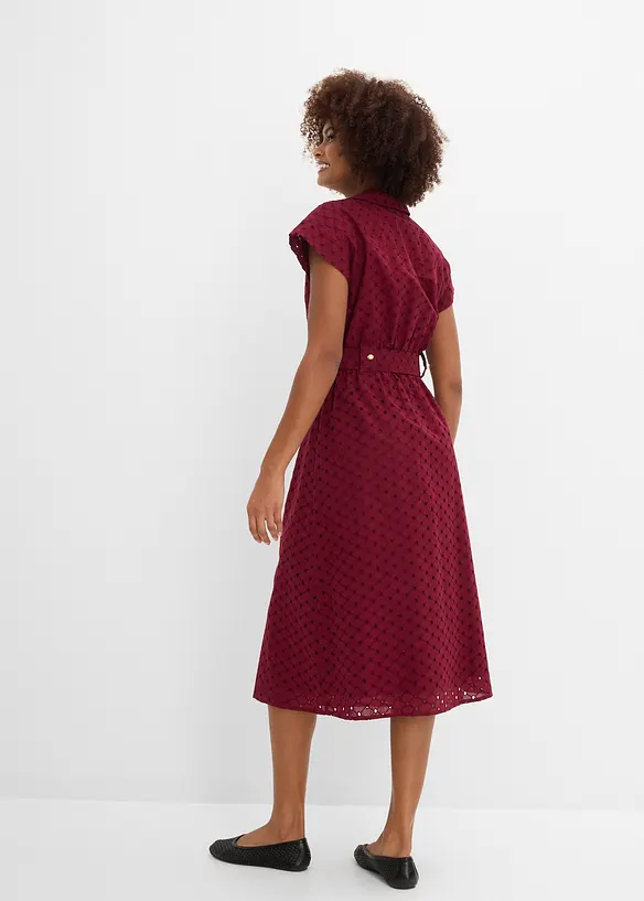 Hemdblusenkleid aus Lochspitze, bonprix