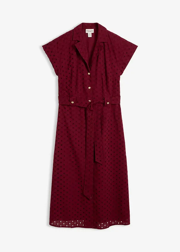 Hemdblusenkleid aus Lochspitze, bonprix