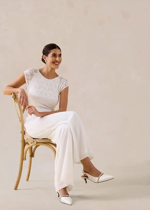 Overall aus feinem Chiffon mit Spitze, bonprix