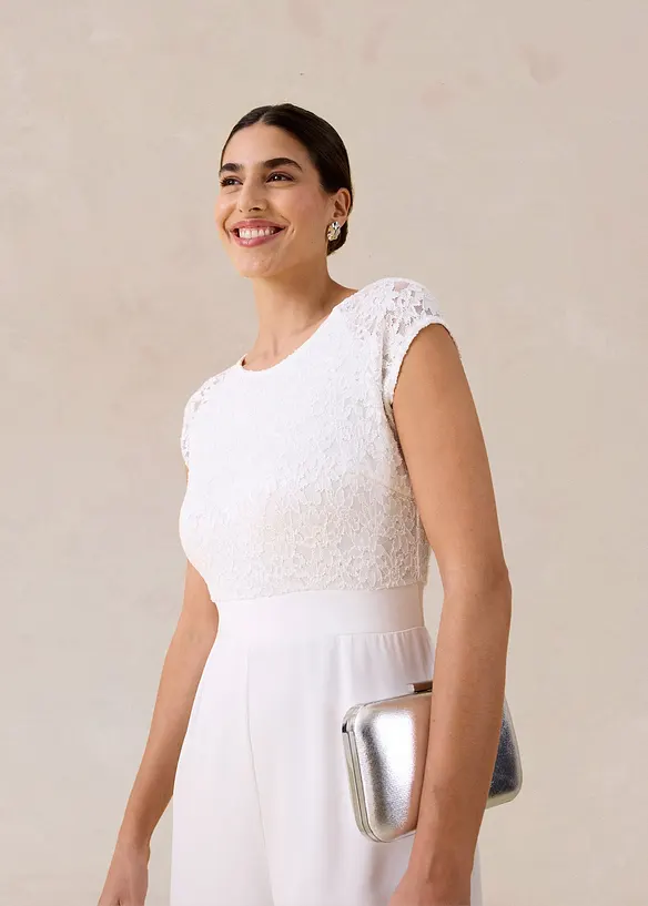 Overall aus feinem Chiffon mit Spitze, bonprix