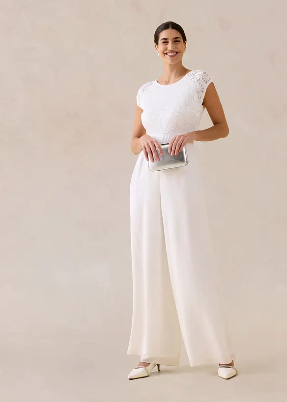 Overall aus feinem Chiffon mit Spitze, bonprix