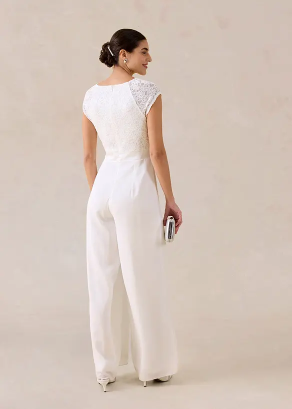 Overall aus feinem Chiffon mit Spitze, bonprix