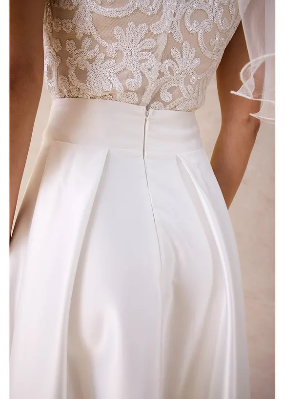 Maxirock aus gl&auml;nzendem Satin, bonprix