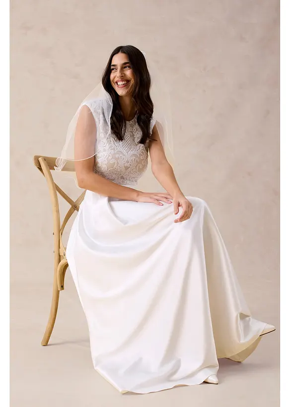 Maxirock aus gl&auml;nzendem Satin, bonprix