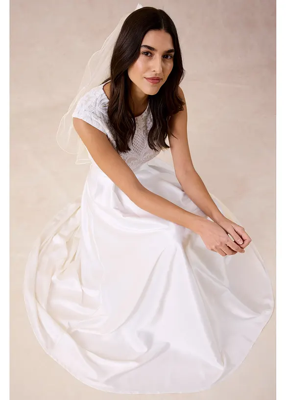 Maxirock aus gl&auml;nzendem Satin, bonprix