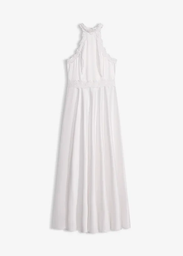 Robe de mari&eacute;e en satin brillant et dentelle, bonprix