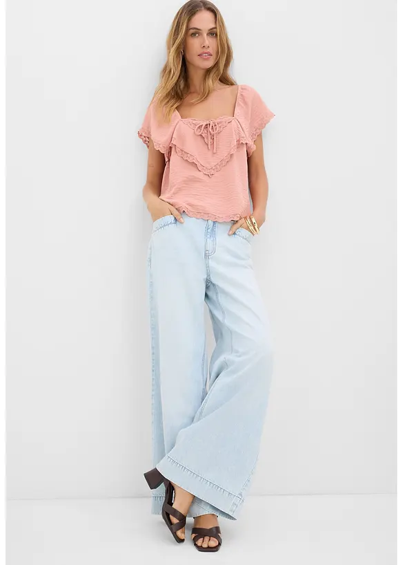 Wide-Leg-Jeans High Waist, bonprix