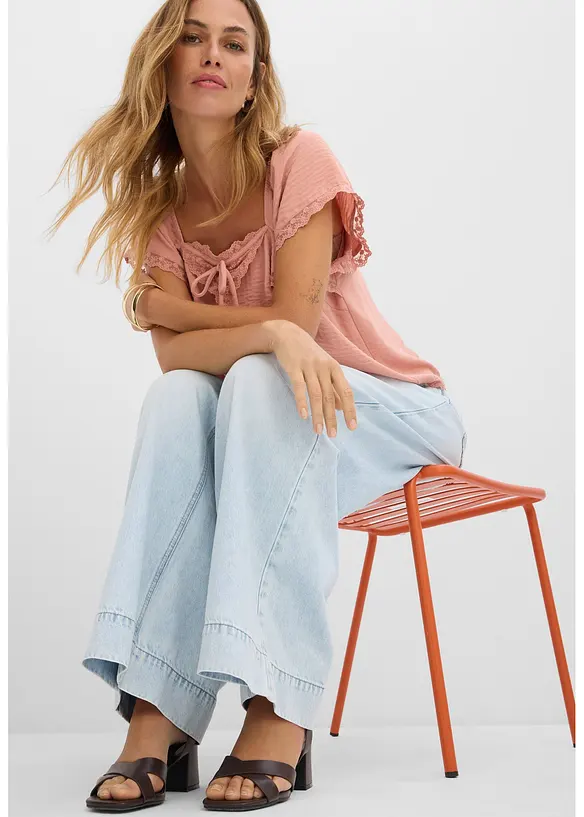 Wide-Leg-Jeans High Waist, bonprix