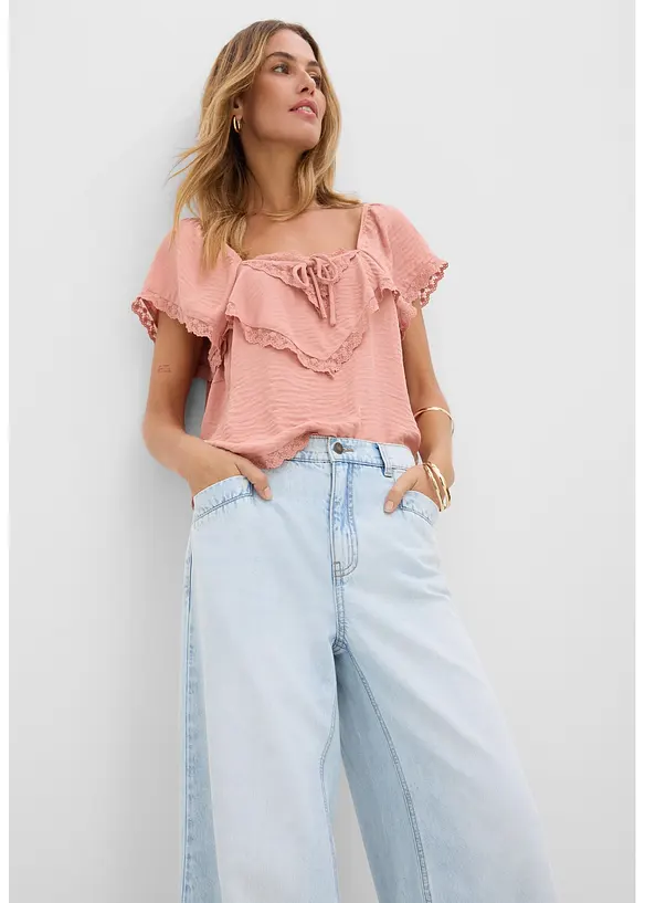 Wide-Leg-Jeans High Waist, bonprix