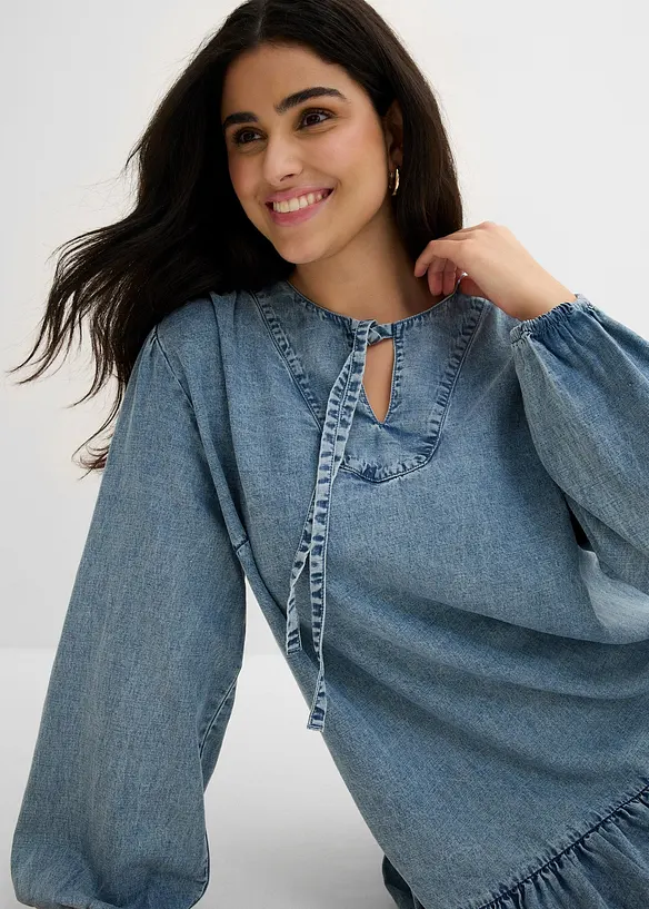 Lockeres Midikleid mit Leinen, bonprix