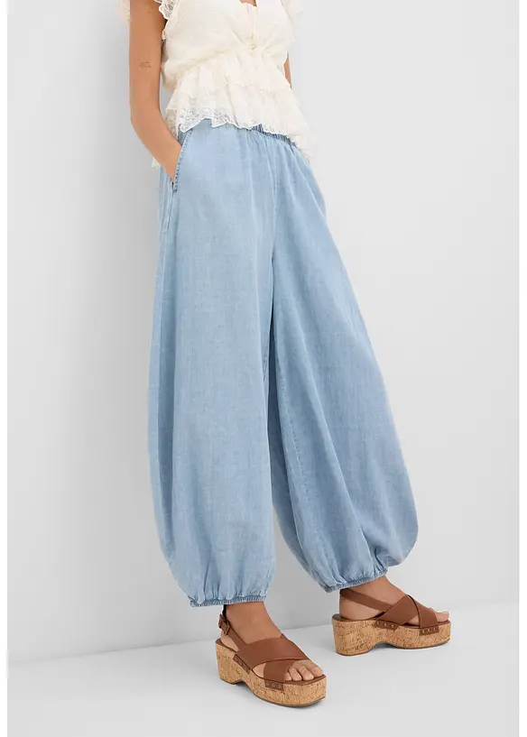 Haremshose aus leichtem Leinen-Mix, bonprix