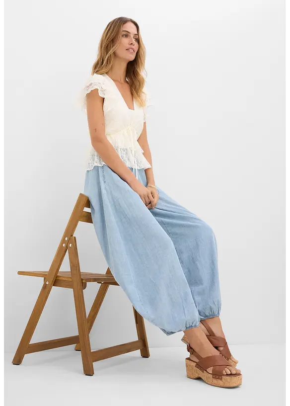 Haremshose aus leichtem Leinen-Mix, bonprix