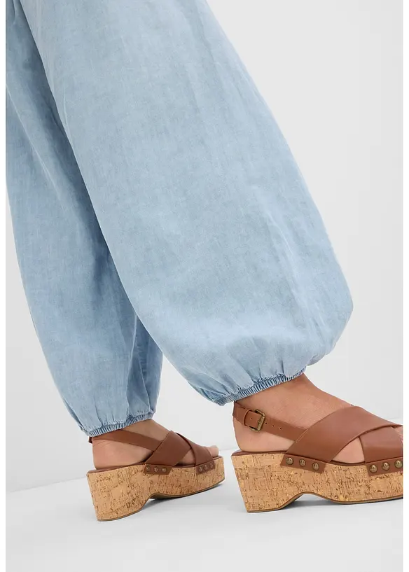 Haremshose aus leichtem Leinen-Mix, bonprix