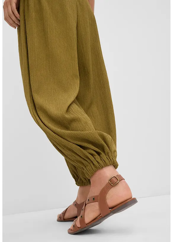 Haremshose aus strukturiertem Cr&ecirc;pe, bonprix