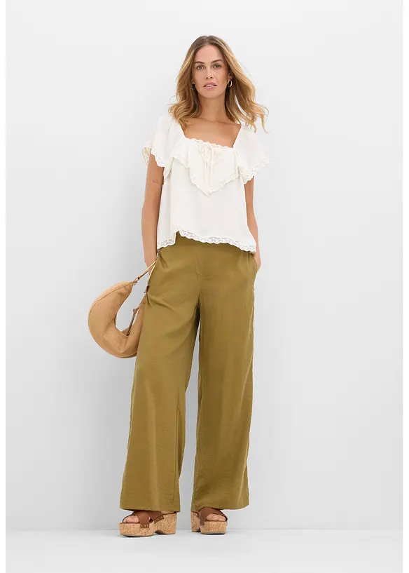 Blusentop aus leichtem Cr&ecirc;pe, bonprix