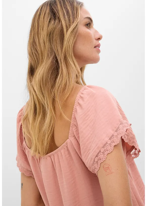 Blusentop aus leichtem Cr&ecirc;pe, bonprix