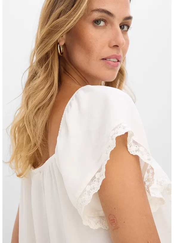 Blusentop aus leichtem Cr&ecirc;pe, bonprix