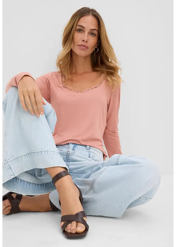 Langarmshirt aus softem Viskose-Mix, bonprix