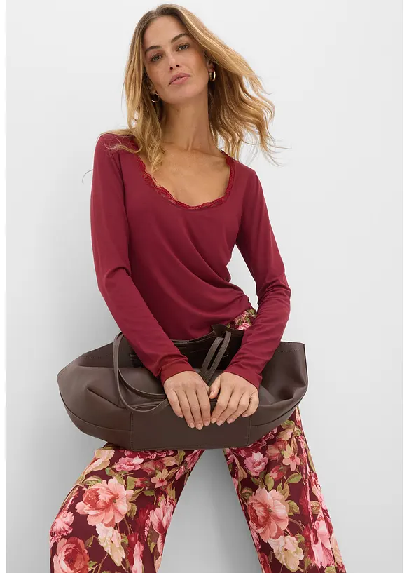 Langarmshirt aus softem Viskose-Mix, bonprix