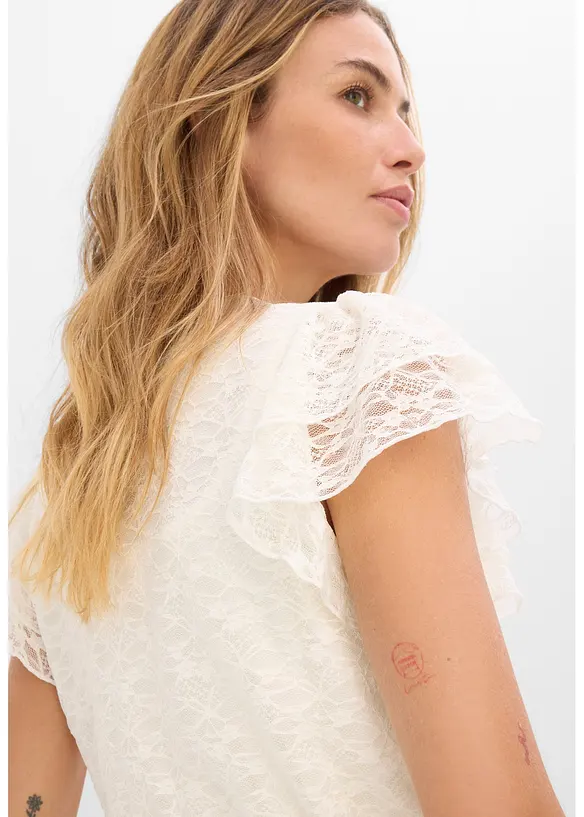 Kurzes Spitzenshirt, bonprix