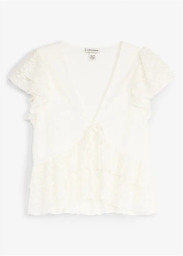 Kurzes Spitzenshirt, bonprix