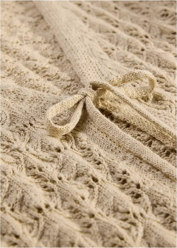 Ajour-Strickjacke aus reiner Baumwolle, bonprix