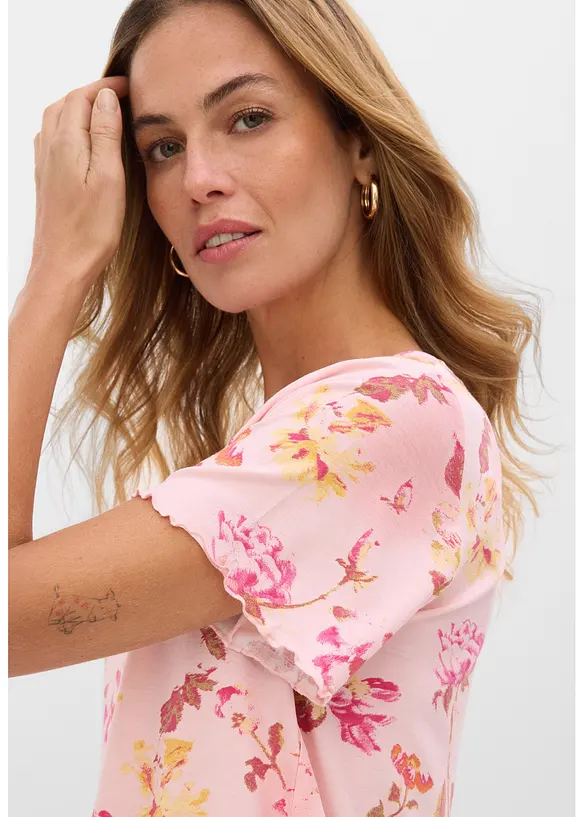 Shirt mit Bl&uuml;ten Print, bonprix