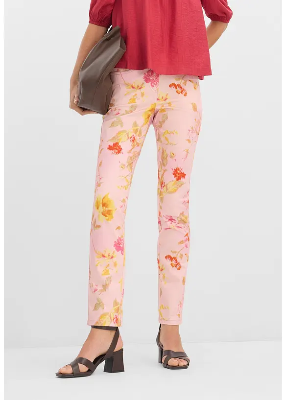 Stretch-Hose mit Bl&uuml;ten Print, bonprix