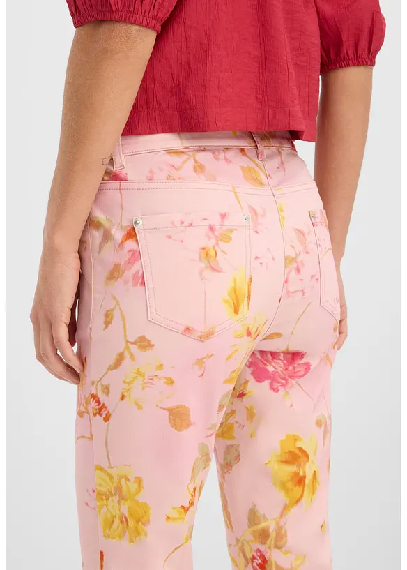 Stretch-Hose mit Bl&uuml;ten Print, bonprix