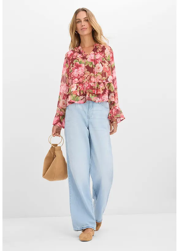 Chiffonbluse mit Volants, bonprix