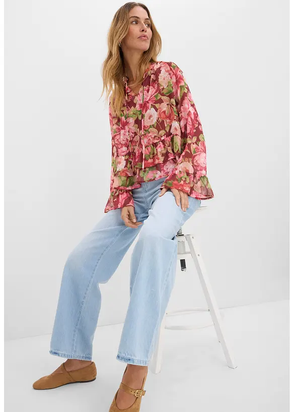 Chiffonbluse mit Volants, bonprix