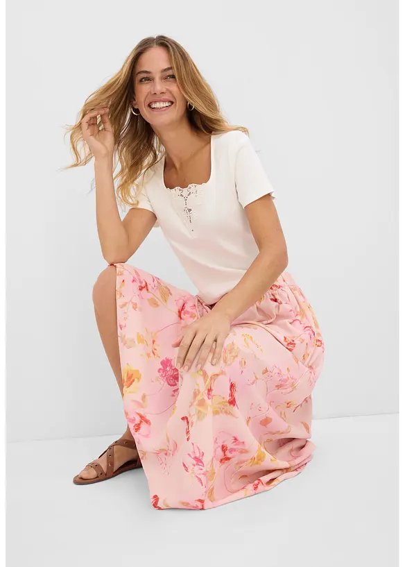 Maxirock aus luftigem Cr&ecirc;pe, bonprix