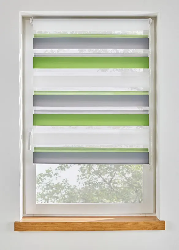 Store enrouleur double &agrave; rayures color&eacute;es, bonprix