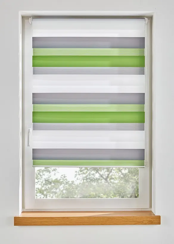 Store enrouleur double &agrave; rayures color&eacute;es, bonprix