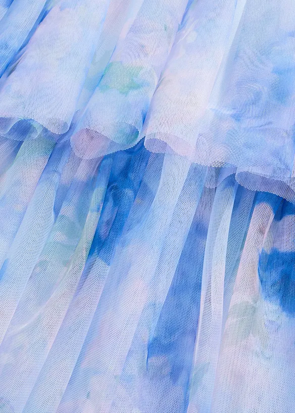 Robe midi en tulle fin &agrave; volants, bonprix