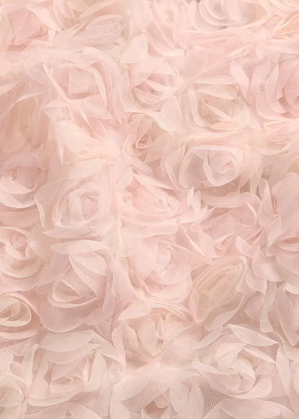 Robe de soir&eacute;e en tulle d&eacute;licat avec d&eacute;tails fleurs, bonprix