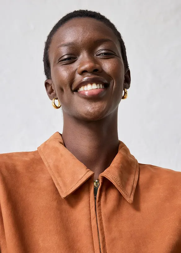 Blouson en cuir velours, bonprix