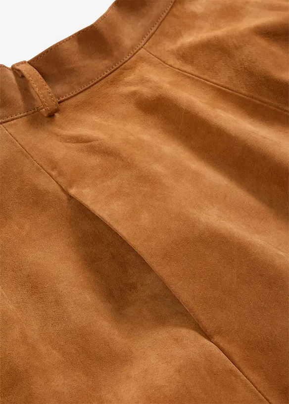 Midirock aus weichem Verloursleder, bonprix