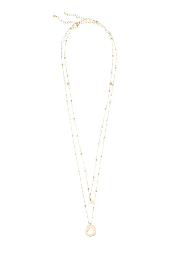 Colliers (ens. 2 pces) avec pendentifs c&oelig;urs, bonprix