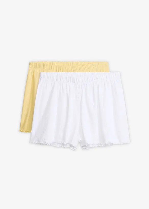 Lot de 2 shorts de pyjama en jersey pointelle, bonprix